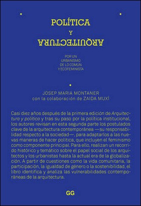 POLITICA Y ARQUITECTURA de Josep Maria Montaner
